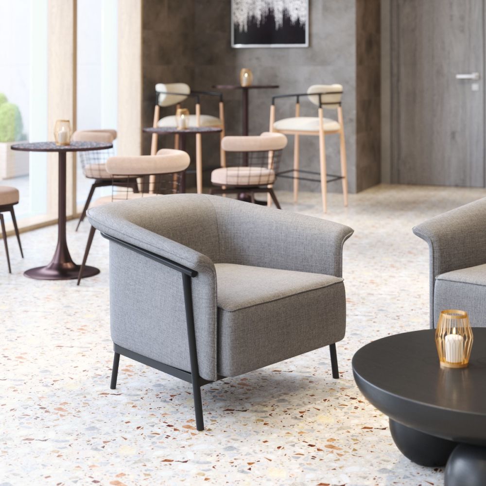 Burry Accent Chair Slate Gray/Tan