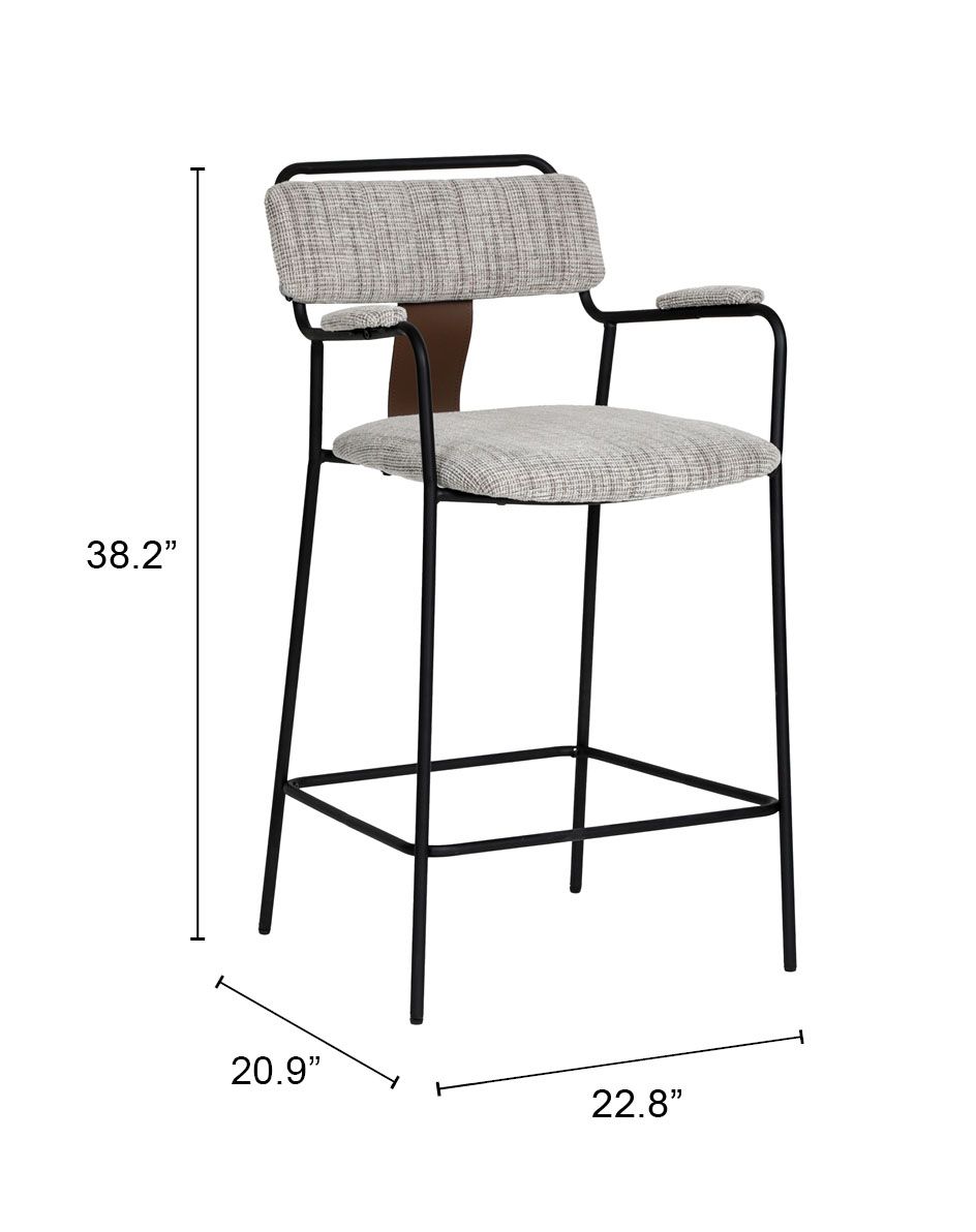 Couva Counter Stool Gray Tweed 110936