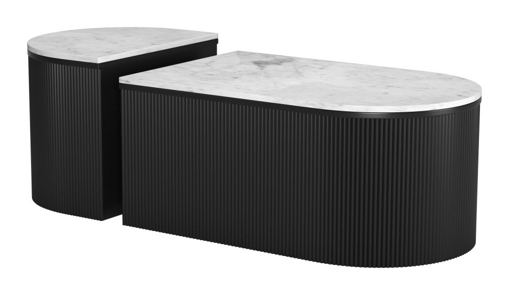 Zuo Ormara Coffee Table Set (2-Piece) White & Black 109920