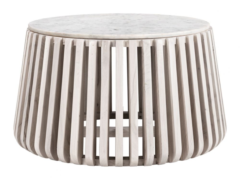 Zuo Cyprus Coffee Table White & Natural 109914
