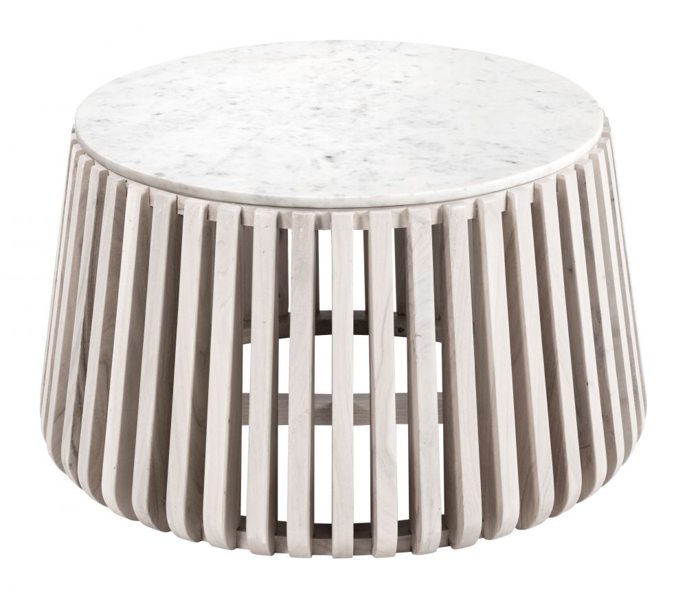 Zuo Cyprus Coffee Table White & Natural 109914
