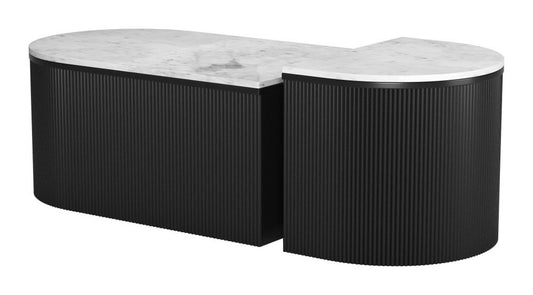 Zuo Ormara Coffee Table Set (2-Piece) White & Black 109920