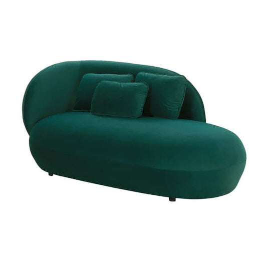 Green Velvet Chaise - Living Room World