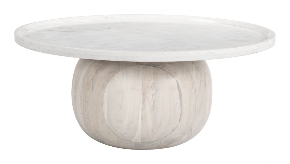 Zuo Savona Coffee Table White & Natural 109858