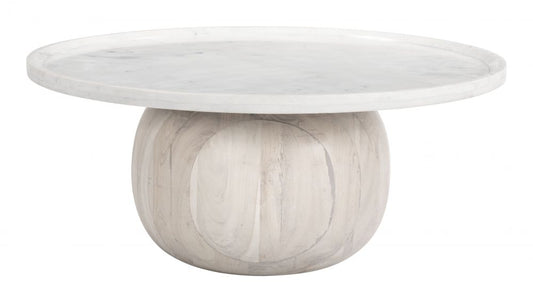 Zuo Savona Coffee Table White & Natural 109858